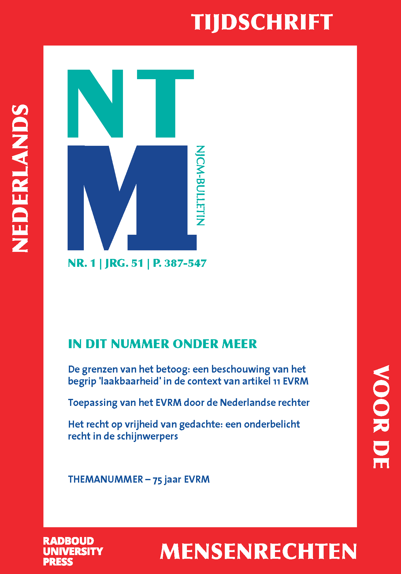 Voorzijde omslag NTM 51, nr. 1